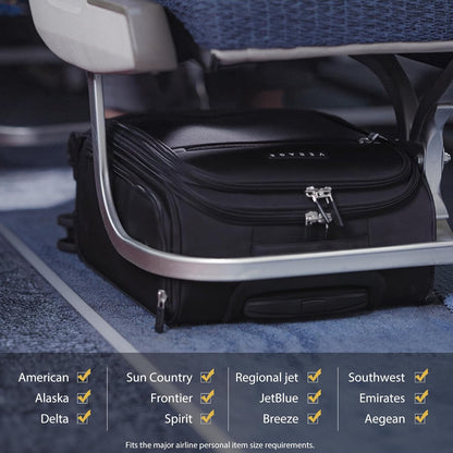 Underseat Carry On Luggage with Wheels, 14.5-Inch Spinner Small Suitcase, Softside Lightweight Travel Bag for Men and Women, Airplane Carry On Bag, Black