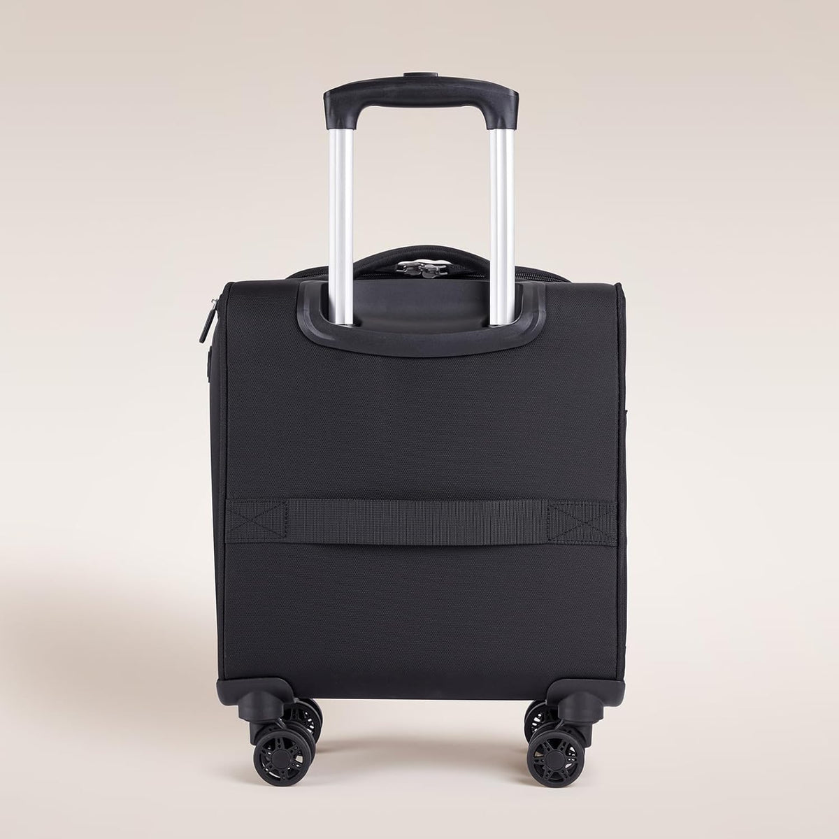 Underseat Carry On Luggage with Wheels, 14.5-Inch Spinner Small Suitcase, Softside Lightweight Travel Bag for Men and Women, Airplane Carry On Bag, Black