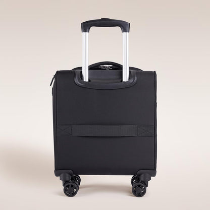 Underseat Carry On Luggage with Wheels, 14.5-Inch Spinner Small Suitcase, Softside Lightweight Travel Bag for Men and Women, Airplane Carry On Bag, Black