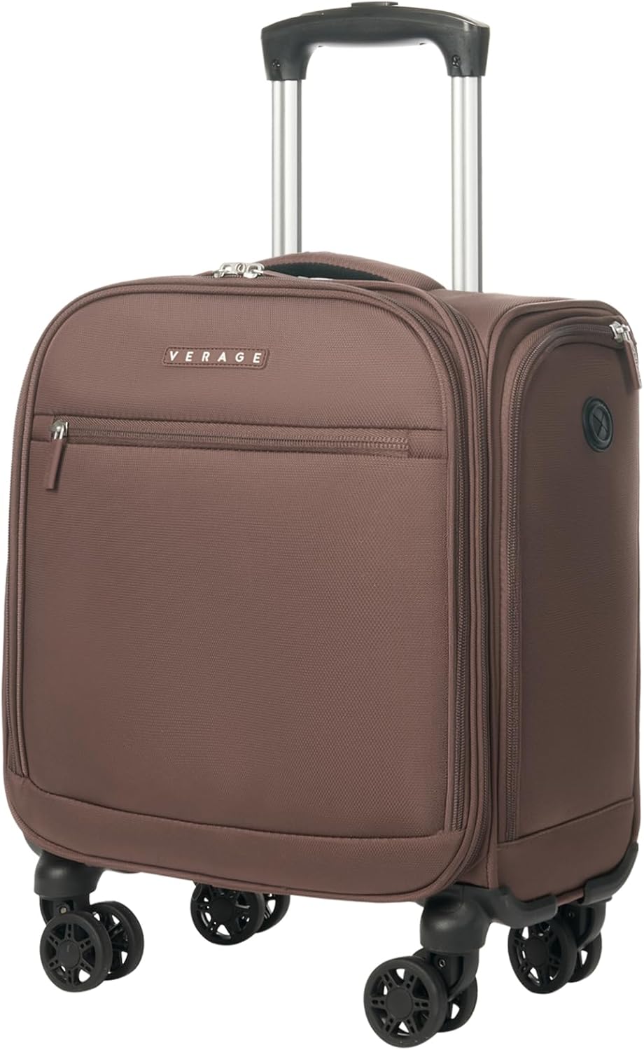 Underseat Carry On Luggage with Wheels, 14.5-Inch Spinner Small Suitcase, Softside Lightweight Travel Bag for Men and Women, Airplane Carry On Bag, Black