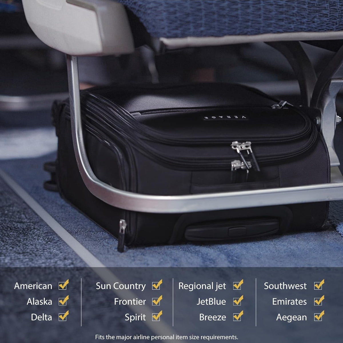 Underseat Carry On Luggage with Wheels, 14.5-Inch Spinner Small Suitcase, Softside Lightweight Travel Bag for Men and Women, Airplane Carry On Bag, Black