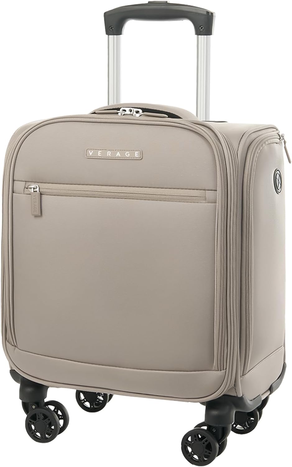 Underseat Carry On Luggage with Wheels, 14.5-Inch Spinner Small Suitcase, Softside Lightweight Travel Bag for Men and Women, Airplane Carry On Bag, Black