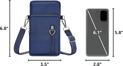 Women Cell Phone Purse Wristband Sport Armband Wallet Travel Crossbody Cell Phone Purse for Galaxy S10 Plus S9 Plus A50 A7 J7,OnePlus 6T,HTC U12 (Black)