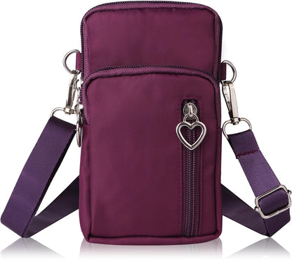 Women Cell Phone Purse Wristband Sport Armband Wallet Travel Crossbody Cell Phone Purse for Galaxy S10 Plus S9 Plus A50 A7 J7,OnePlus 6T,HTC U12 (Black)