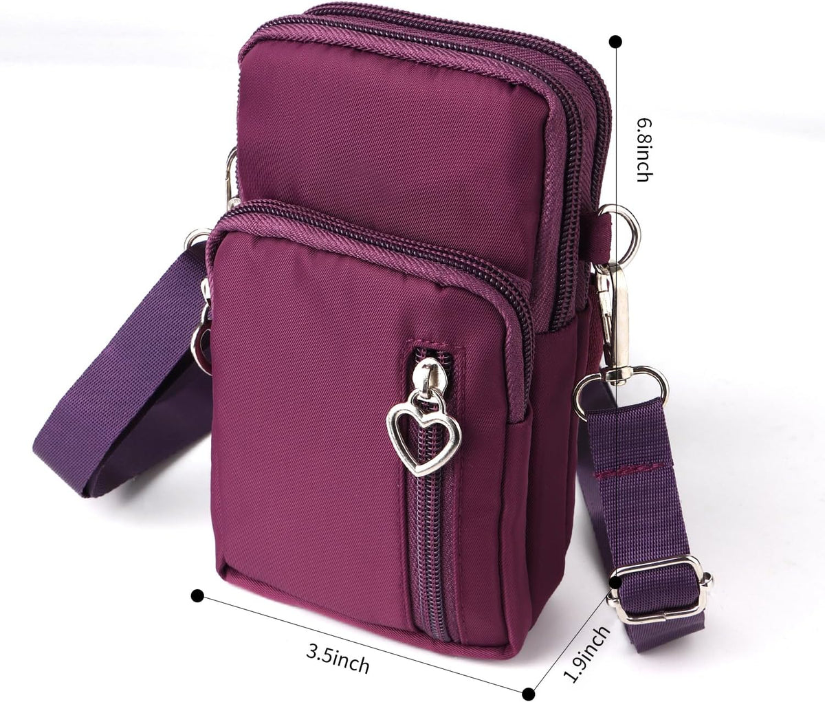 Women Cell Phone Purse Wristband Sport Armband Wallet Travel Crossbody Cell Phone Purse for Galaxy S10 Plus S9 Plus A50 A7 J7,OnePlus 6T,HTC U12 (Black)