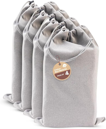 LFH Cotton Rich Shoe Storage Bags with Drawstring, Dustproof Breathable Reusable Organizer, Perfect For Travel, Dorm, Hotel, College, Gym, Machine Washable 8"x17" (Pack of 2) - Black sand