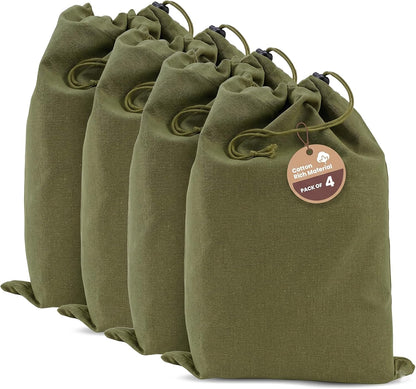 LFH Cotton Rich Shoe Storage Bags with Drawstring, Dustproof Breathable Reusable Organizer, Perfect For Travel, Dorm, Hotel, College, Gym, Machine Washable 8"x17" (Pack of 2) - Black sand