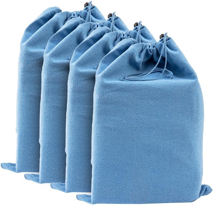 LFH Cotton Rich Shoe Storage Bags with Drawstring, Dustproof Breathable Reusable Organizer, Perfect For Travel, Dorm, Hotel, College, Gym, Machine Washable 8"x17" (Pack of 2) - Black sand