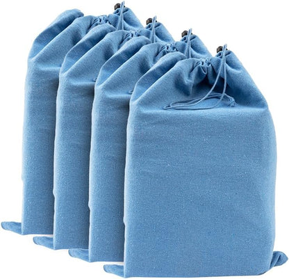 LFH Cotton Rich Shoe Storage Bags with Drawstring, Dustproof Breathable Reusable Organizer, Perfect For Travel, Dorm, Hotel, College, Gym, Machine Washable 8"x17" (Pack of 2) - Black sand