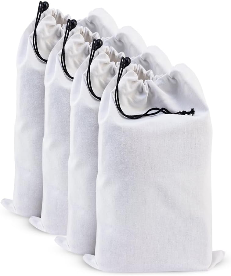 LFH Cotton Rich Shoe Storage Bags with Drawstring, Dustproof Breathable Reusable Organizer, Perfect For Travel, Dorm, Hotel, College, Gym, Machine Washable 8"x17" (Pack of 2) - Black sand