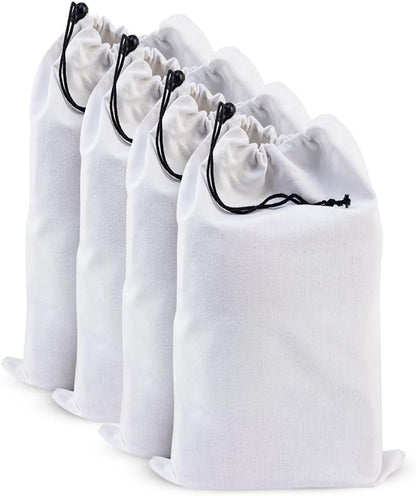 LFH Cotton Rich Shoe Storage Bags with Drawstring, Dustproof Breathable Reusable Organizer, Perfect For Travel, Dorm, Hotel, College, Gym, Machine Washable 8"x17" (Pack of 2) - Black sand
