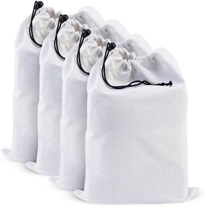 LFH Cotton Rich Shoe Storage Bags with Drawstring, Dustproof Breathable Reusable Organizer, Perfect For Travel, Dorm, Hotel, College, Gym, Machine Washable 8"x17" (Pack of 2) - Black sand
