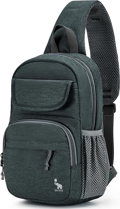 Sling Bag Crossbody Backpack for Men, One Strap Backpack Hiking Daypack Chest Bag for Women