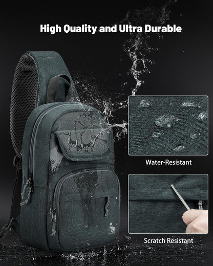 Sling Bag Crossbody Backpack for Men, One Strap Backpack Hiking Daypack Chest Bag for Women