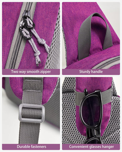 Sling Bag Crossbody Backpack for Men, One Strap Backpack Hiking Daypack Chest Bag for Women