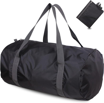 Travel Bag Foldable,Portable Lightweight Gym Bag,Sports Duffel Bags for Women&Men - for Camp, Fitness, and Short tours, shopping (Black, S)
