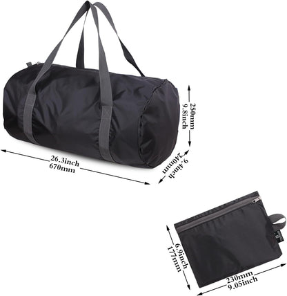 Travel Bag Foldable,Portable Lightweight Gym Bag,Sports Duffel Bags for Women&Men - for Camp, Fitness, and Short tours, shopping (Black, S)