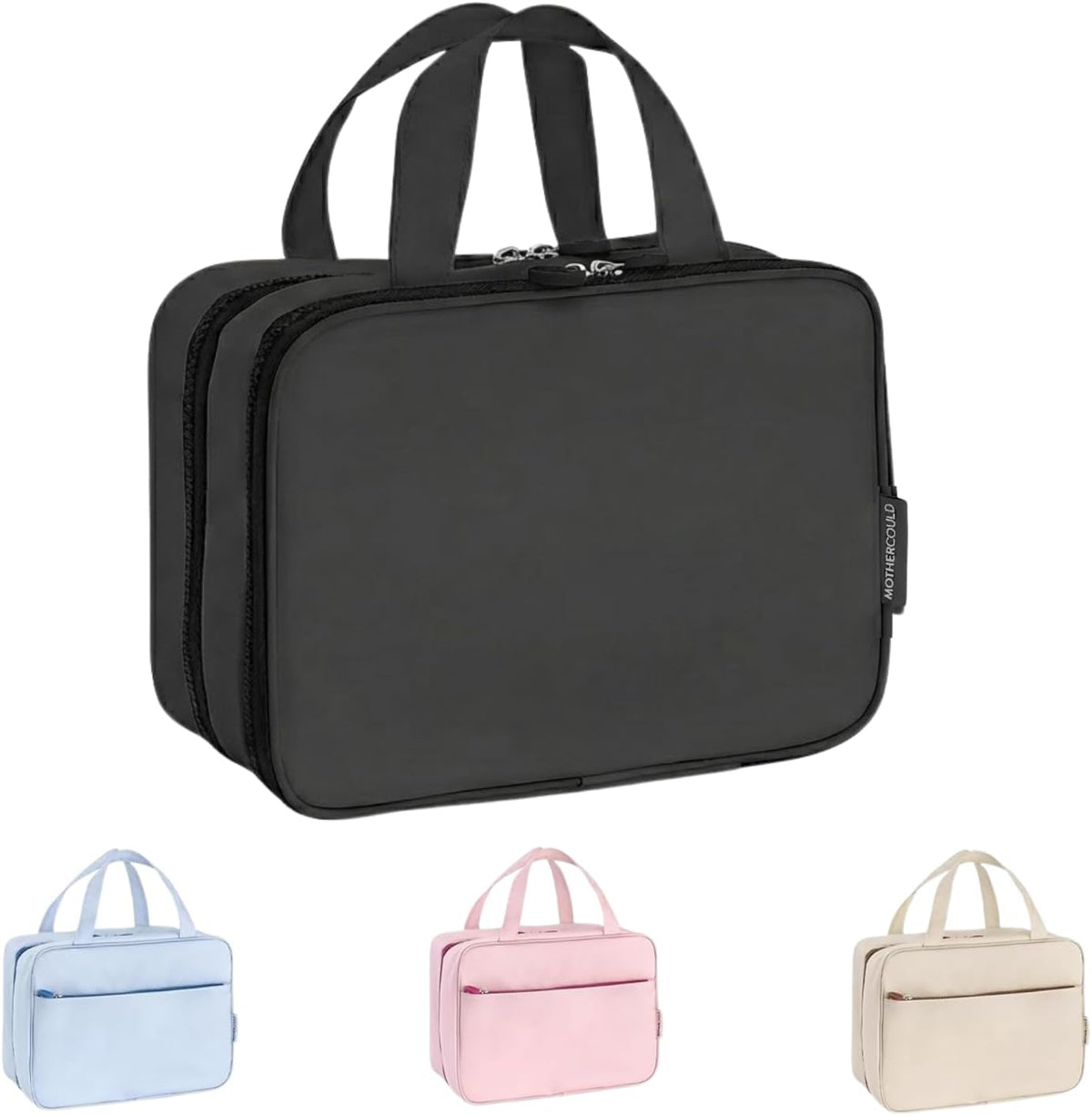Kids Travel Organizer – Multi-Compartment, Water-Resistant Hanging Bag for Toys, Snacks, & Activities - Compact, Lightweight Design with Hook & Carry Handle - Perfect for Travel Use (Blue, Small)
