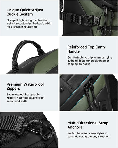 Crossbody Sling Backpack Sling Bag Travel Hiking Chest Bag Daypack Single Shoulder Bag (Grey)