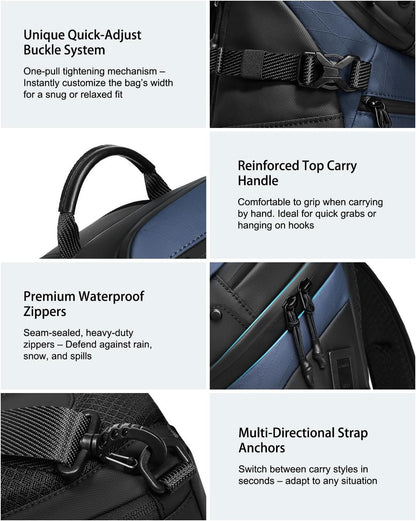 Crossbody Sling Backpack Sling Bag Travel Hiking Chest Bag Daypack Single Shoulder Bag (Grey)