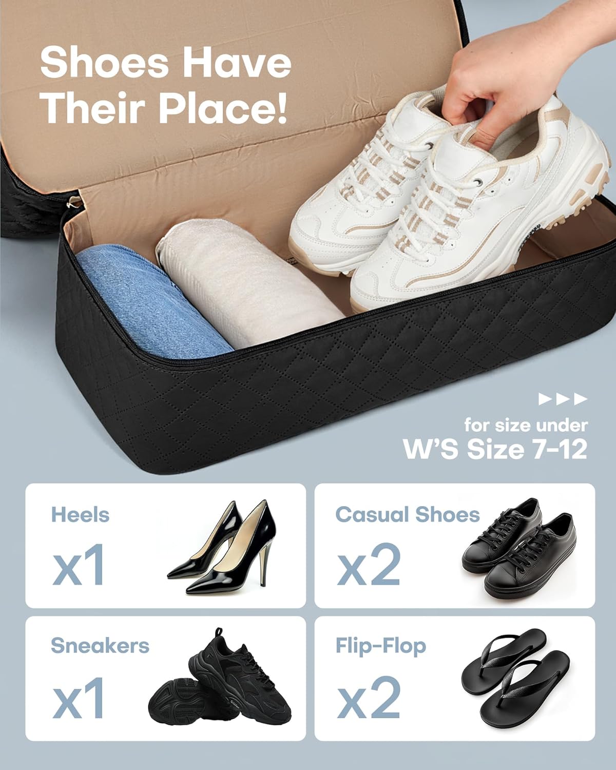 Travel Duffel Bag - Weekender Bags for Women, Gym Tote Bags with Shoe Compartment, Carry On Overnight Bag with Toiletry Bag for Travel Essentials and Travel Accessories, Black, 13.4"×17.3"×7.9"