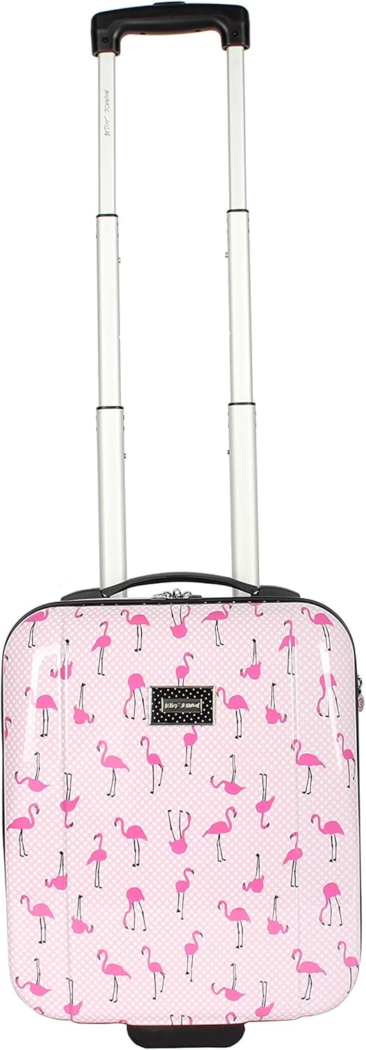 Designer Underseat Luggage Collection - 15 Inch Hardside Carry On Suitcase for Women- Lightweight Under Seat Bag with 2-Rolling Wheels