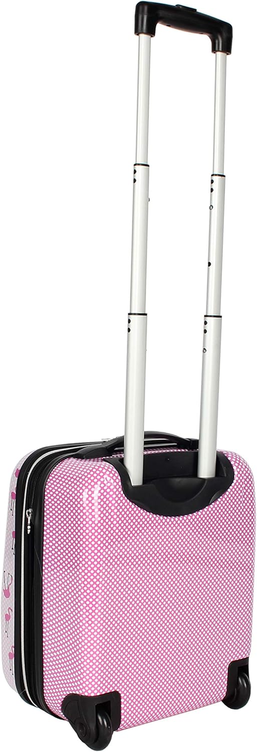 Designer Underseat Luggage Collection - 15 Inch Hardside Carry On Suitcase for Women- Lightweight Under Seat Bag with 2-Rolling Wheels