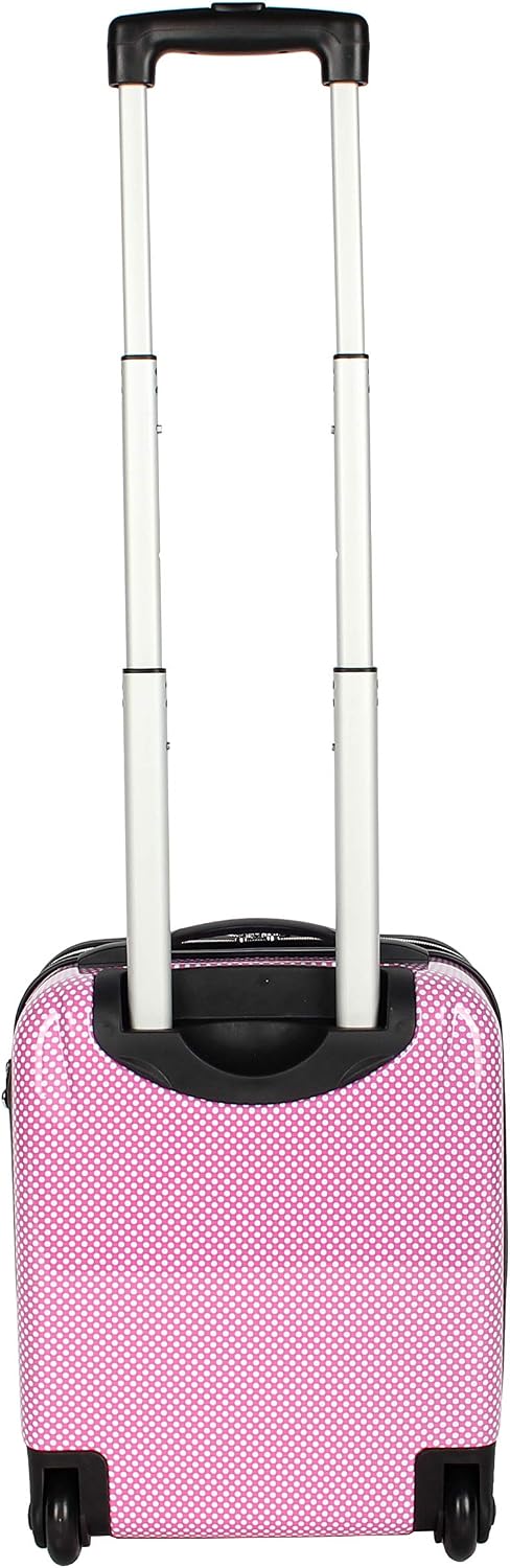 Designer Underseat Luggage Collection - 15 Inch Hardside Carry On Suitcase for Women- Lightweight Under Seat Bag with 2-Rolling Wheels