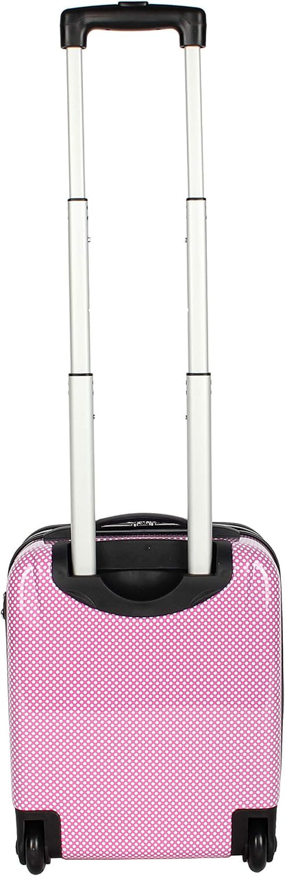 Designer Underseat Luggage Collection - 15 Inch Hardside Carry On Suitcase for Women- Lightweight Under Seat Bag with 2-Rolling Wheels