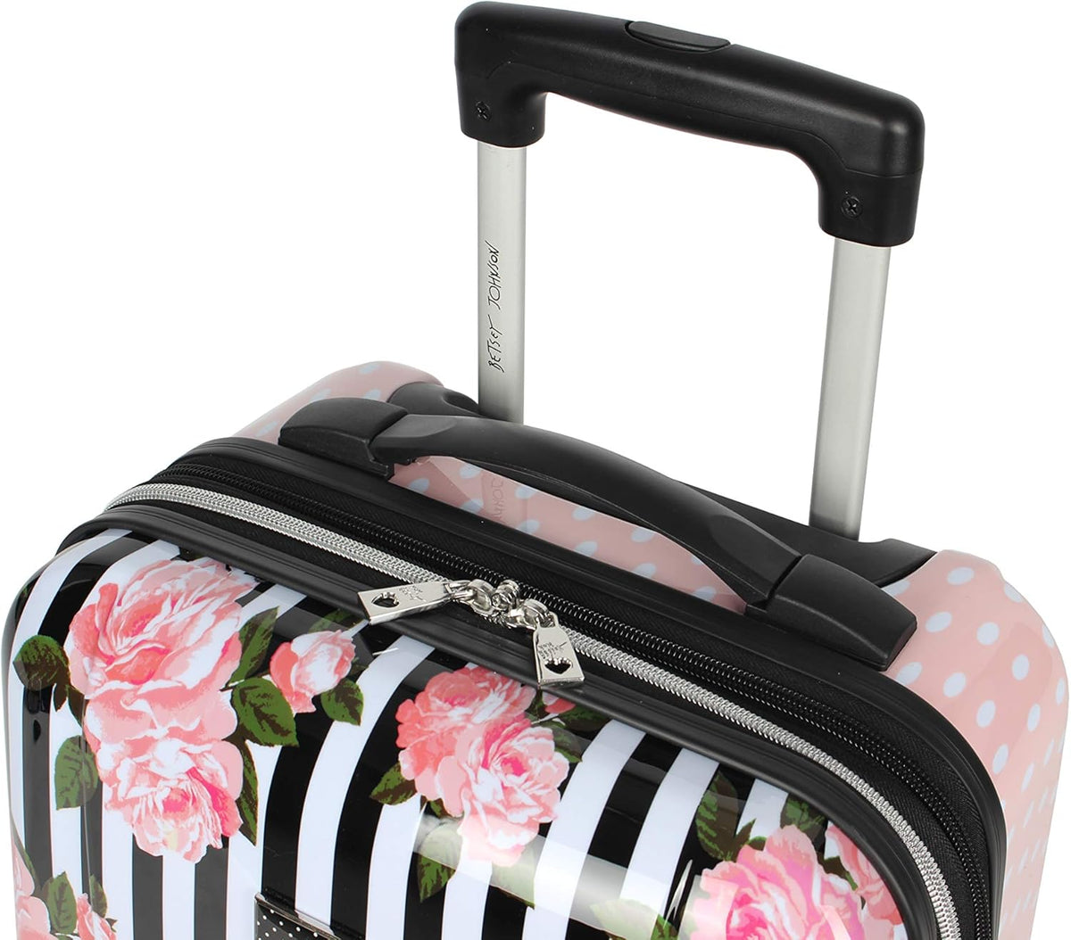 Designer Underseat Luggage Collection - 15 Inch Hardside Carry On Suitcase for Women- Lightweight Under Seat Bag with 2-Rolling Wheels