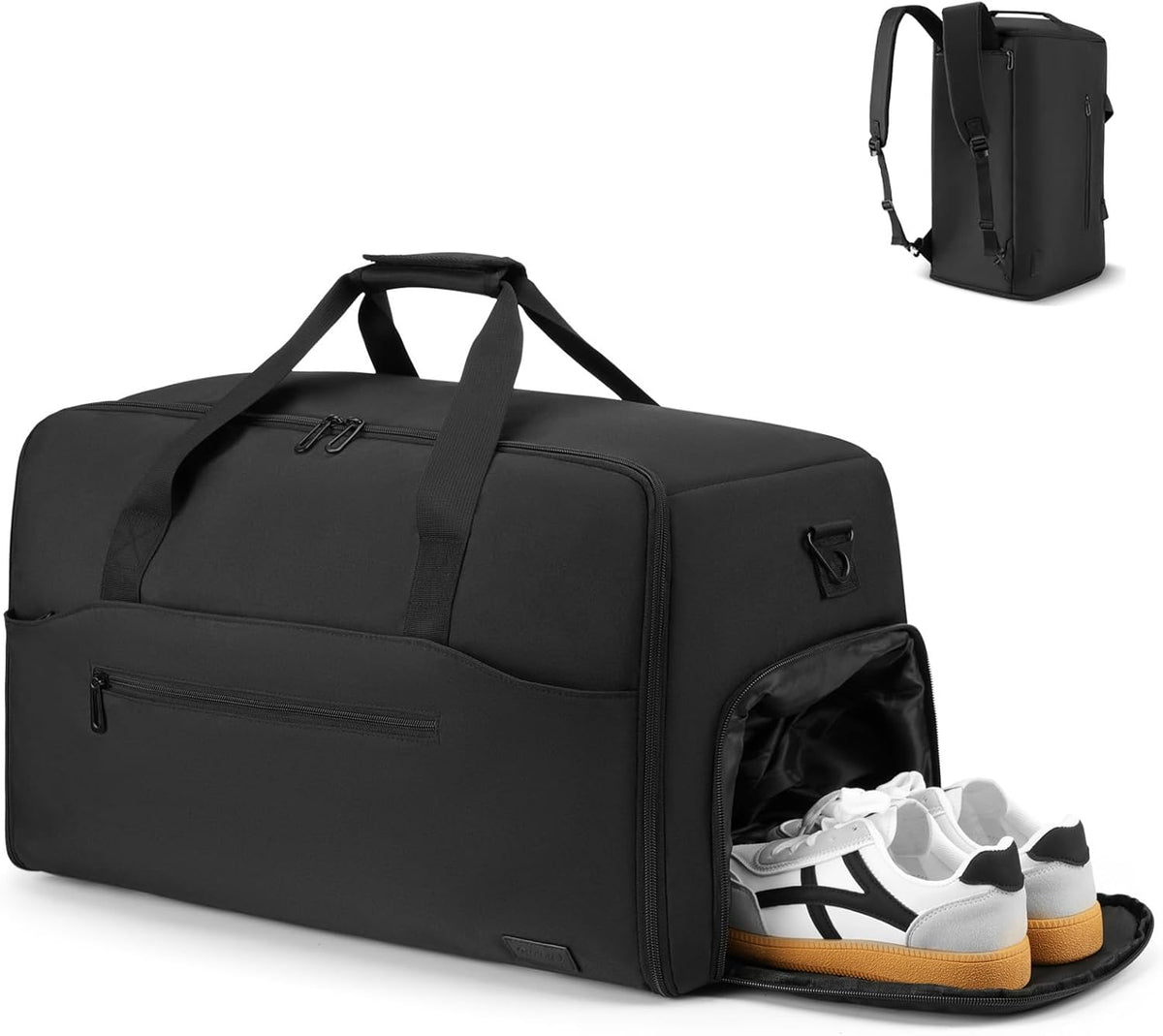 Convertible Garment Bags for Travel, 47L Garment Duffle bag for Hanging Clothes, 3 in 1 Suit Travel Bag for Business Trips with Shoulder Strap, Carry On Suit Luggage for Men,Blackbrown