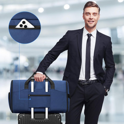 Convertible Garment Bags for Travel, 47L Garment Duffle bag for Hanging Clothes, 3 in 1 Suit Travel Bag for Business Trips with Shoulder Strap, Carry On Suit Luggage for Men,Blackbrown
