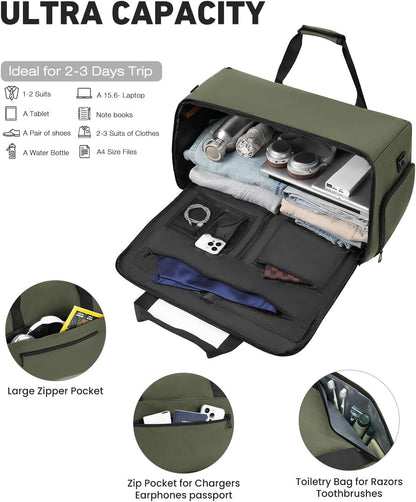 Convertible Garment Bags for Travel, 47L Garment Duffle bag for Hanging Clothes, 3 in 1 Suit Travel Bag for Business Trips with Shoulder Strap, Carry On Suit Luggage for Men,Blackbrown