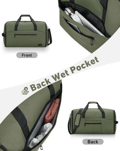 Convertible Garment Bags for Travel, 47L Garment Duffle bag for Hanging Clothes, 3 in 1 Suit Travel Bag for Business Trips with Shoulder Strap, Carry On Suit Luggage for Men,Blackbrown