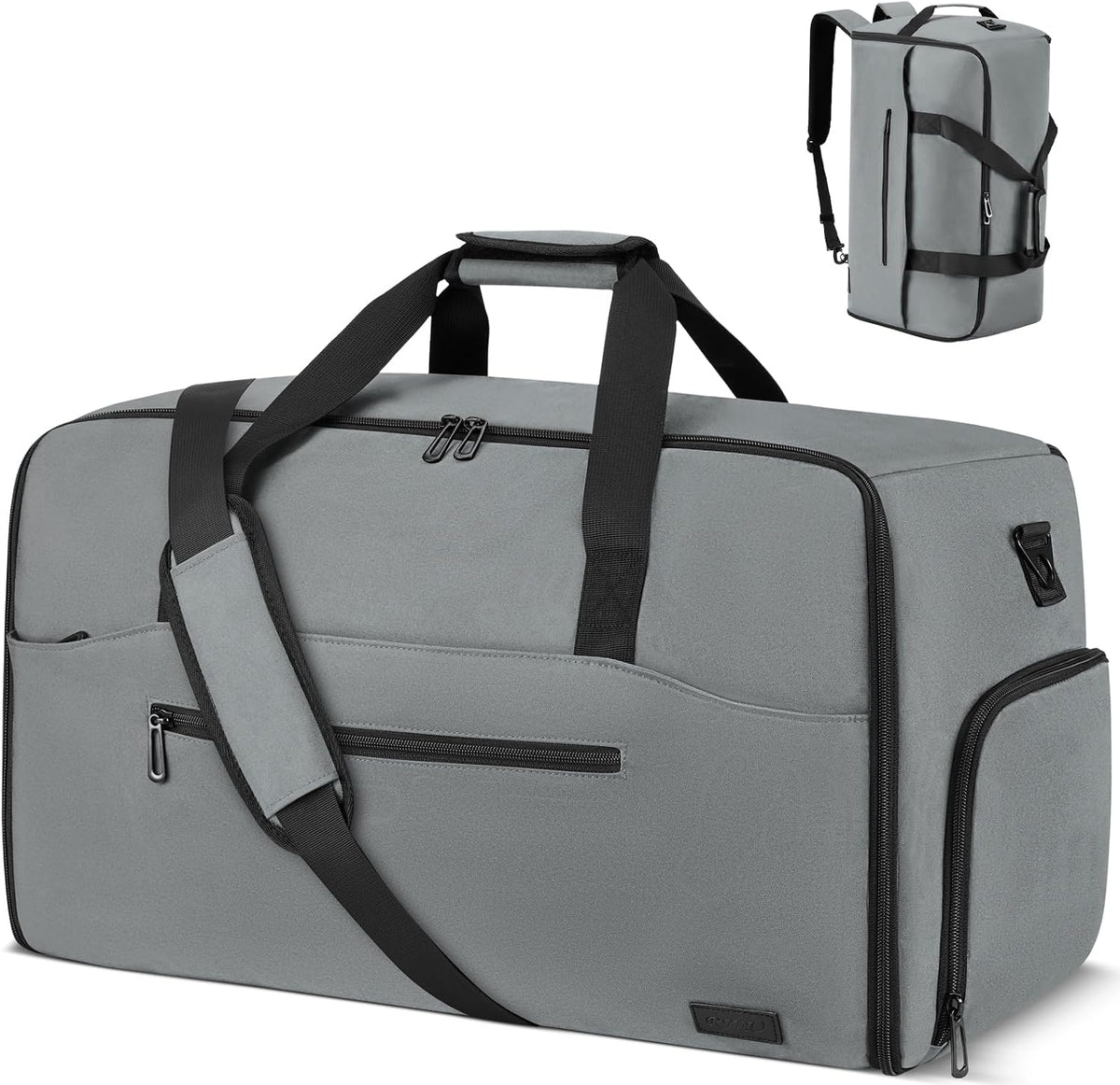 Convertible Garment Bags for Travel, 47L Garment Duffle bag for Hanging Clothes, 3 in 1 Suit Travel Bag for Business Trips with Shoulder Strap, Carry On Suit Luggage for Men,Blackbrown