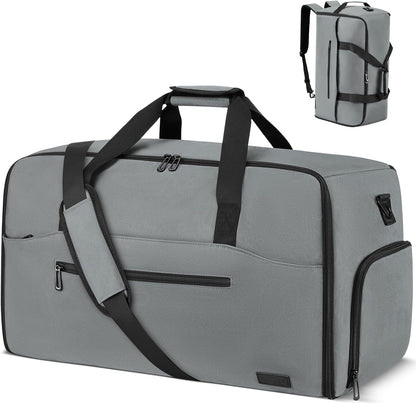 Convertible Garment Bags for Travel, 47L Garment Duffle bag for Hanging Clothes, 3 in 1 Suit Travel Bag for Business Trips with Shoulder Strap, Carry On Suit Luggage for Men,Blackbrown