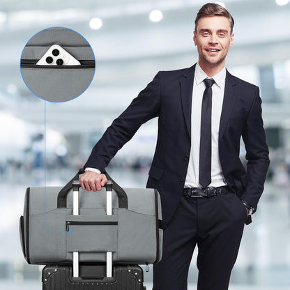 Convertible Garment Bags for Travel, 47L Garment Duffle bag for Hanging Clothes, 3 in 1 Suit Travel Bag for Business Trips with Shoulder Strap, Carry On Suit Luggage for Men,Blackbrown