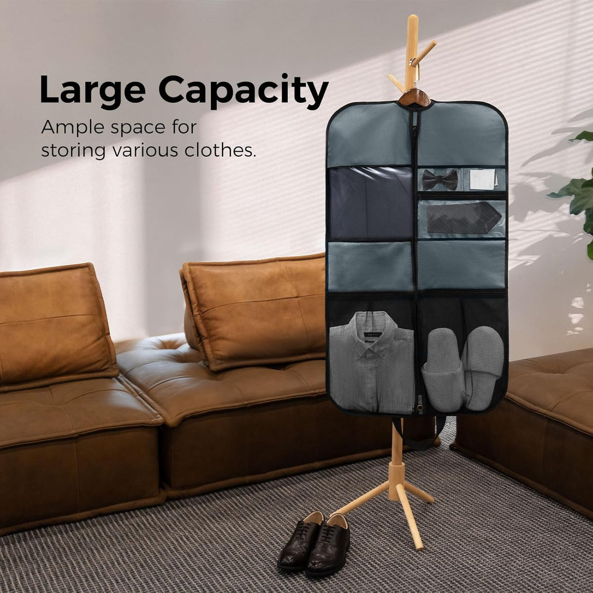 40" Gusseted Travel Garment Bag, Heavy Duty Hanging Suit Bag, Dress Bag for Closet Storage, Foldable Suit Cover Protector for Clothes Shirts Dresses Coats(Grey)