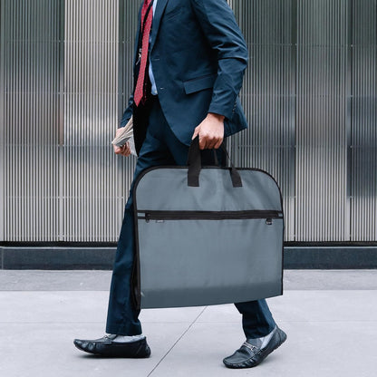 40" Gusseted Travel Garment Bag, Heavy Duty Hanging Suit Bag, Dress Bag for Closet Storage, Foldable Suit Cover Protector for Clothes Shirts Dresses Coats(Grey)
