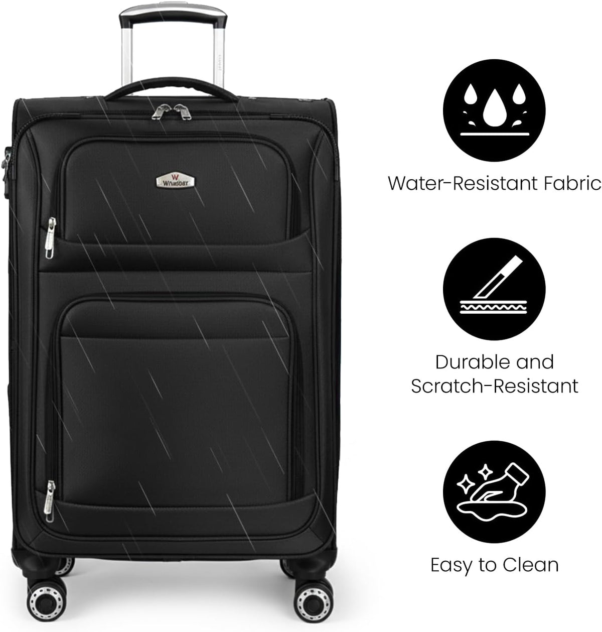20'' Carry on Luggage,Softside Suitcase w/Combination LOCK,Expandable 15% Luggage w/Double Spinner Wheels,Lightweight Rolling Suitcases for Men/Women（Blue,20in）