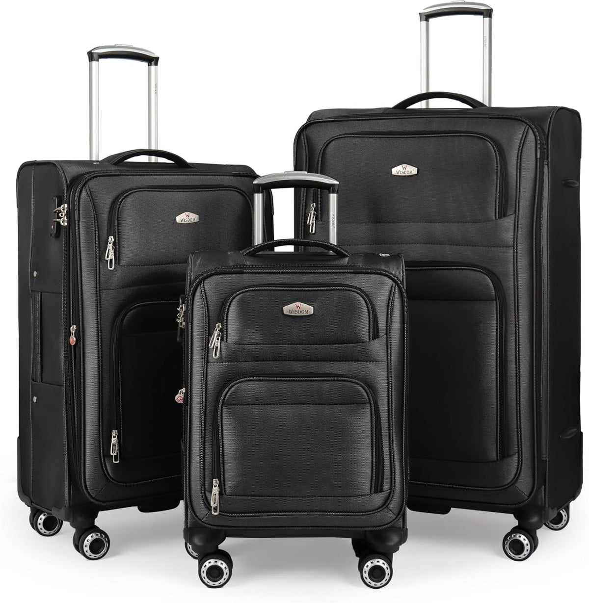 20'' Carry on Luggage,Softside Suitcase w/Combination LOCK,Expandable 15% Luggage w/Double Spinner Wheels,Lightweight Rolling Suitcases for Men/Women（Blue,20in）