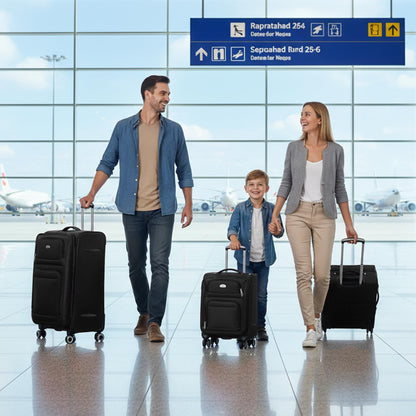 20'' Carry on Luggage,Softside Suitcase w/Combination LOCK,Expandable 15% Luggage w/Double Spinner Wheels,Lightweight Rolling Suitcases for Men/Women（Blue,20in）
