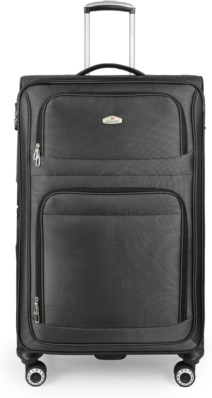 20'' Carry on Luggage,Softside Suitcase w/Combination LOCK,Expandable 15% Luggage w/Double Spinner Wheels,Lightweight Rolling Suitcases for Men/Women（Blue,20in）