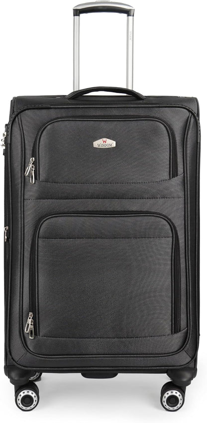 20'' Carry on Luggage,Softside Suitcase w/Combination LOCK,Expandable 15% Luggage w/Double Spinner Wheels,Lightweight Rolling Suitcases for Men/Women（Blue,20in）