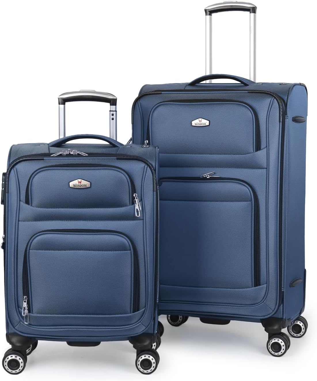 20'' Carry on Luggage,Softside Suitcase w/Combination LOCK,Expandable 15% Luggage w/Double Spinner Wheels,Lightweight Rolling Suitcases for Men/Women（Blue,20in）