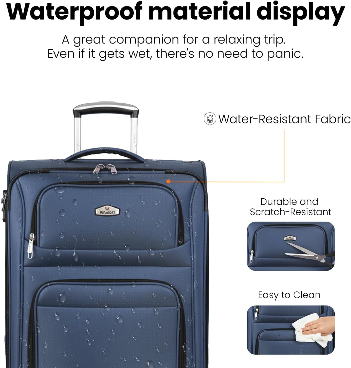20'' Carry on Luggage,Softside Suitcase w/Combination LOCK,Expandable 15% Luggage w/Double Spinner Wheels,Lightweight Rolling Suitcases for Men/Women（Blue,20in）