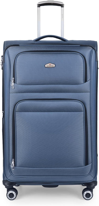 20'' Carry on Luggage,Softside Suitcase w/Combination LOCK,Expandable 15% Luggage w/Double Spinner Wheels,Lightweight Rolling Suitcases for Men/Women（Blue,20in）