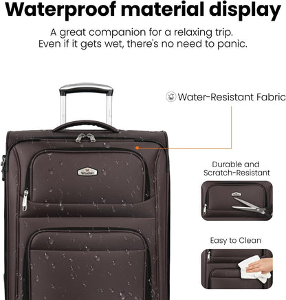 20'' Carry on Luggage,Softside Suitcase w/Combination LOCK,Expandable 15% Luggage w/Double Spinner Wheels,Lightweight Rolling Suitcases for Men/Women（Blue,20in）