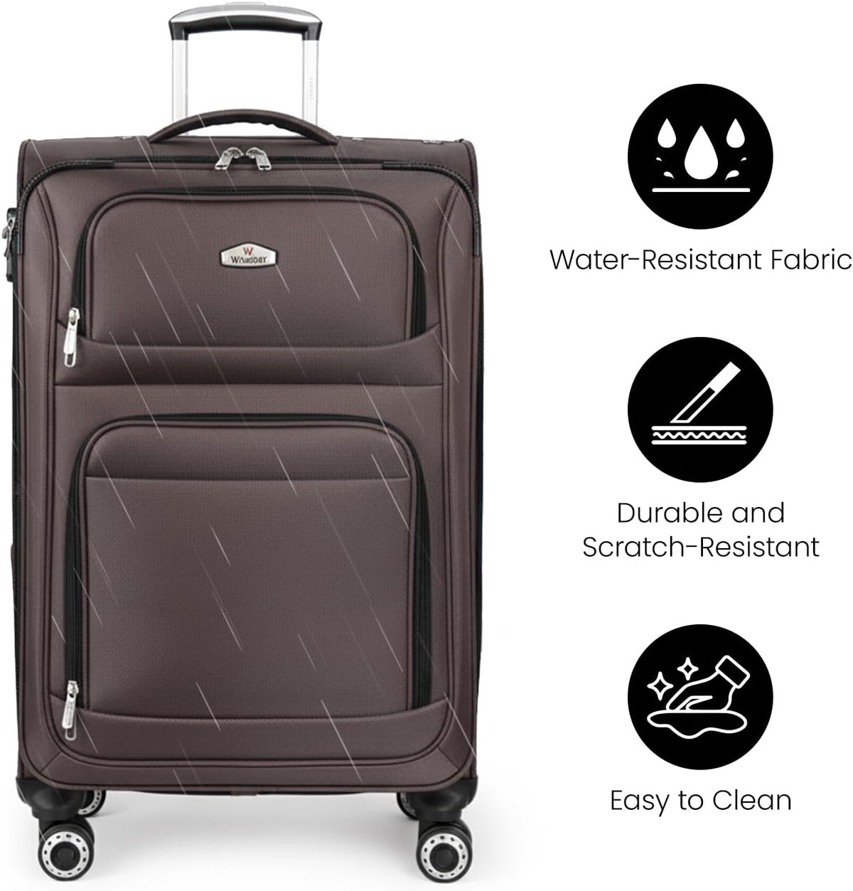 20'' Carry on Luggage,Softside Suitcase w/Combination LOCK,Expandable 15% Luggage w/Double Spinner Wheels,Lightweight Rolling Suitcases for Men/Women（Blue,20in）