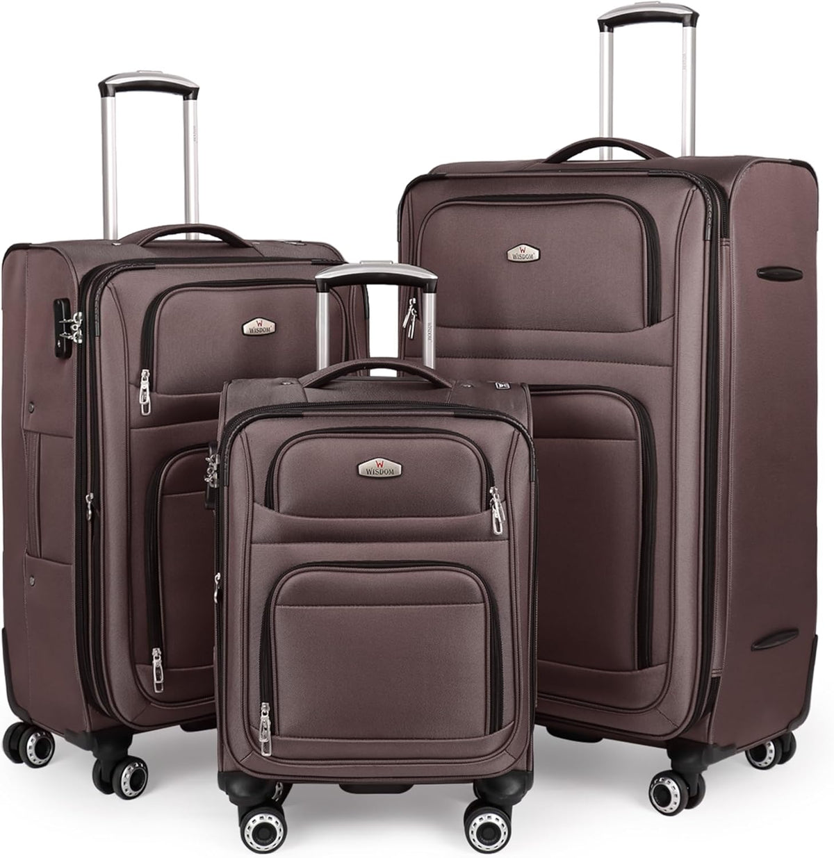 20'' Carry on Luggage,Softside Suitcase w/Combination LOCK,Expandable 15% Luggage w/Double Spinner Wheels,Lightweight Rolling Suitcases for Men/Women（Blue,20in）